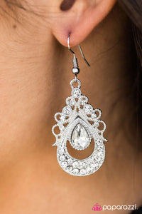 Paparazzi "Teardrop Fantasies " White Earrings Paparazzi Jewelry