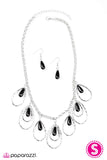 Paparazzi VINTAGE VAULT REPO "TEAR-rifically Terrific" Black Necklace & Earring Set Paparazzi Jewelry