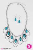 Paparazzi "TEAR-rifically Terrific" Blue Necklace & Earring Set Paparazzi Jewelry