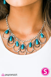 Paparazzi "TEAR-rifically Terrific" Blue Necklace & Earring Set Paparazzi Jewelry