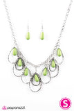 Paparazzi "TEAR-rifically Terrific" Green Necklace & Earring Set Paparazzi Jewelry