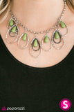 Paparazzi "TEAR-rifically Terrific" Green Necklace & Earring Set Paparazzi Jewelry