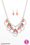 Paparazzi "TEAR-rifically Terrific" Orange Necklace & Earring Set Paparazzi Jewelry