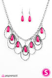 Paparazzi "TEAR-rifically Terrific" Pink Necklace & Earring Set Paparazzi Jewelry