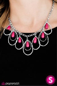 Paparazzi "TEAR-rifically Terrific" Pink Necklace & Earring Set Paparazzi Jewelry