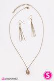 Paparazzi "Tempest Treasure" Brass Necklace & Earring Set Paparazzi Jewelry