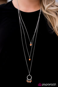 Paparazzi "Texas Tempest" Orange Necklace & Earring Set Paparazzi Jewelry