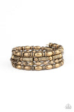 Paparazzi "Texture Throwdown" Brass Bead Coil Bracelet Paparazzi Jewelry