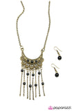 Paparazzi "That 70s Show" Brass Necklace & Earring Set Paparazzi Jewelry