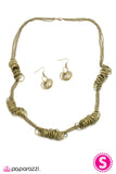 Paparazzi "That Has A Nice Ring To It" Brass Necklace & Earring Set Paparazzi Jewelry