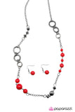 Paparazzi "That Thing You Do" Red Necklace & Earring Set Paparazzi Jewelry