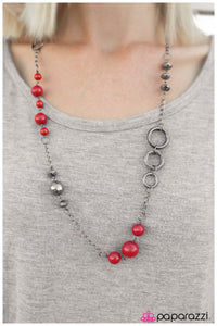 Paparazzi "That Thing You Do" Red Necklace & Earring Set Paparazzi Jewelry