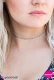 Paparazzi "The American GLEAM" Silver Choker Necklace & Earring Set Paparazzi Jewelry