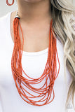 Paparazzi "The Bead Scene" Orange Necklace & Earring Set Paparazzi Jewelry