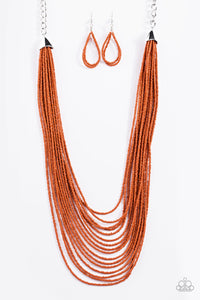 Paparazzi "The Bead Scene" Orange Necklace & Earring Set Paparazzi Jewelry