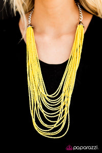 Paparazzi "The Bead Scene" Yellow Necklace & Earring Set Paparazzi Jewelry