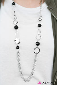 Paparazzi "The Big Time" Black Necklace & Earring Set Paparazzi Jewelry