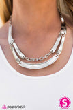 Paparazzi "The Champ" Silver Necklace & Earring Set Paparazzi Jewelry