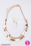 Paparazzi "The Champ" Gold Necklace & Earring Set Paparazzi Jewelry