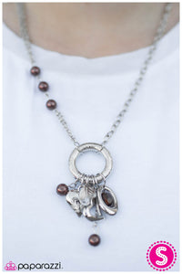 Paparazzi "The Charmed Life" Brown Necklace & Earring Set Paparazzi Jewelry