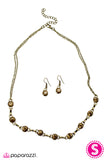 Paparazzi "The Diamond Anniversary" Brass Necklace & Earring Set Paparazzi Jewelry