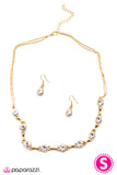 Paparazzi "The Diamond Anniversary" Gold Necklace & Earring Set Paparazzi Jewelry