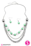 Paparazzi "The Difference Between Us" Green Necklace & Earring Set Paparazzi Jewelry