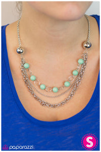 Paparazzi "The Difference Between Us" Green Necklace & Earring Set Paparazzi Jewelry