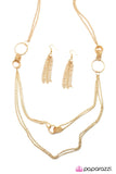 Paparazzi "The Final Countdown" Gold Necklace & Earring Set Paparazzi Jewelry