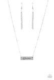 Paparazzi "The GLAM-ma" Silver Necklace & Earring Set Paparazzi Jewelry