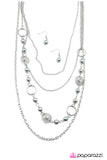Paparazzi "The Glory Days" Silver Necklace & Earring Set Paparazzi Jewelry