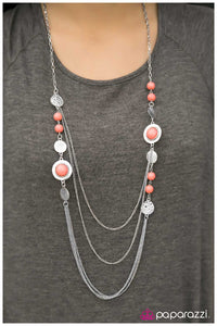 Paparazzi "The Great Expedition" Orange Necklace & Earring Set Paparazzi Jewelry