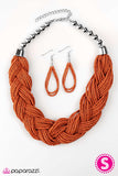 Paparazzi "The Great Outback" Orange 065XX Necklace & Earring Set Paparazzi Jewelry