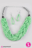 Paparazzi "The Great Outback" Green 085XX Necklace & Earring Set Paparazzi Jewelry