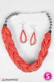 Paparazzi "The Great Outback" Orange 106XX Necklace & Earring Set Paparazzi Jewelry