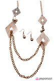 Paparazzi "The Labyrinth" Copper Necklace & Earring Set Paparazzi Jewelry