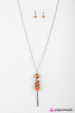 Paparazzi "The Low Down" Orange Necklace & Earring Set Paparazzi Jewelry