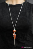 Paparazzi "The Low Down" Orange Necklace & Earring Set Paparazzi Jewelry