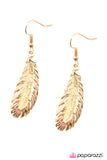 Paparazzi "The Magic Feather - Gold" earring Paparazzi Jewelry