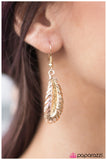 Paparazzi "The Magic Feather - Gold" earring Paparazzi Jewelry