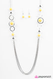 Paparazzi "The Middle GLAM - Yellow" necklace Paparazzi Jewelry