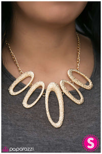 Paparazzi "The Next Big Thing" Gold Necklace & Earring Set Paparazzi Jewelry