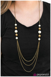 Paparazzi "The Outer Limits" Brass Necklace & Earring Set Paparazzi Jewelry