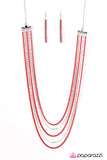 Paparazzi "The Rebel In Me" Red Necklace & Earring Set Paparazzi Jewelry