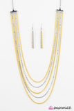 Paparazzi "The Rebel In Me" Yellow Necklace & Earring Set Paparazzi Jewelry