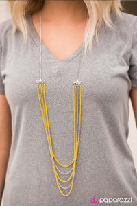 Paparazzi "The Rebel In Me" Yellow Necklace & Earring Set Paparazzi Jewelry