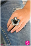 Paparazzi "There She Goes Again" Black Ring Paparazzi Jewelry