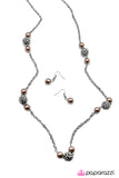 Paparazzi "The Rocker - Brown " Necklace & Earring Set Paparazzi Jewelry