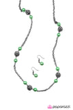 Paparazzi "The Rocker - Green" Necklace & Earring Set Paparazzi Jewelry