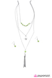 Paparazzi "The Songbird" Green Necklace & Earring Set Paparazzi Jewelry